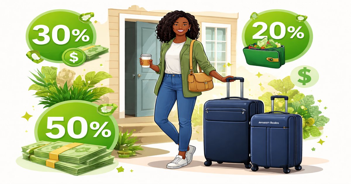 amazon basics luggage in use