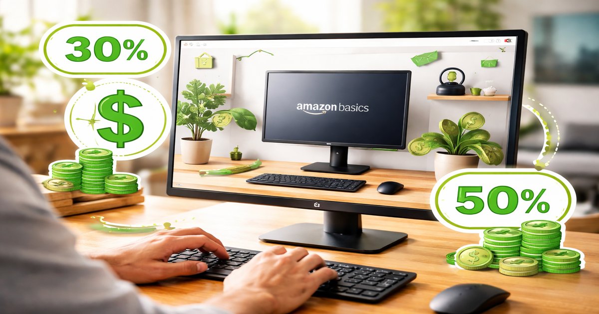 amazon basics monitor in use